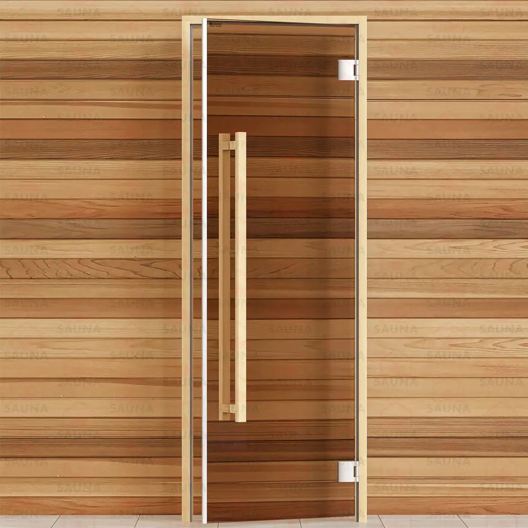 Alder Frame Sauna Door – Bronze Glass, 690 × 1890 mm (Benelux Square) - SaunaForSale