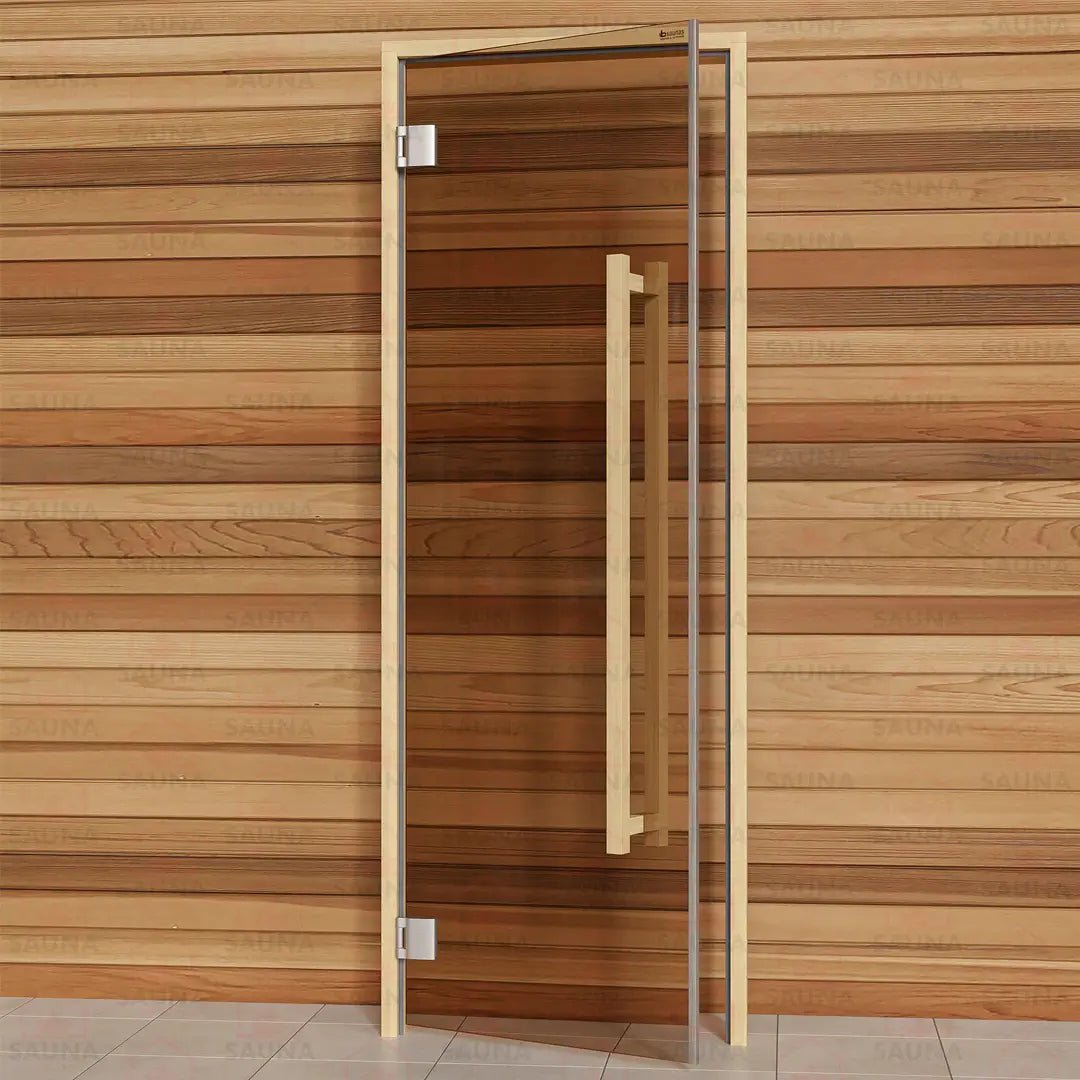 Alder Frame Sauna Door – Bronze Glass, 690 × 1890 mm (Benelux Square) - SaunaForSale