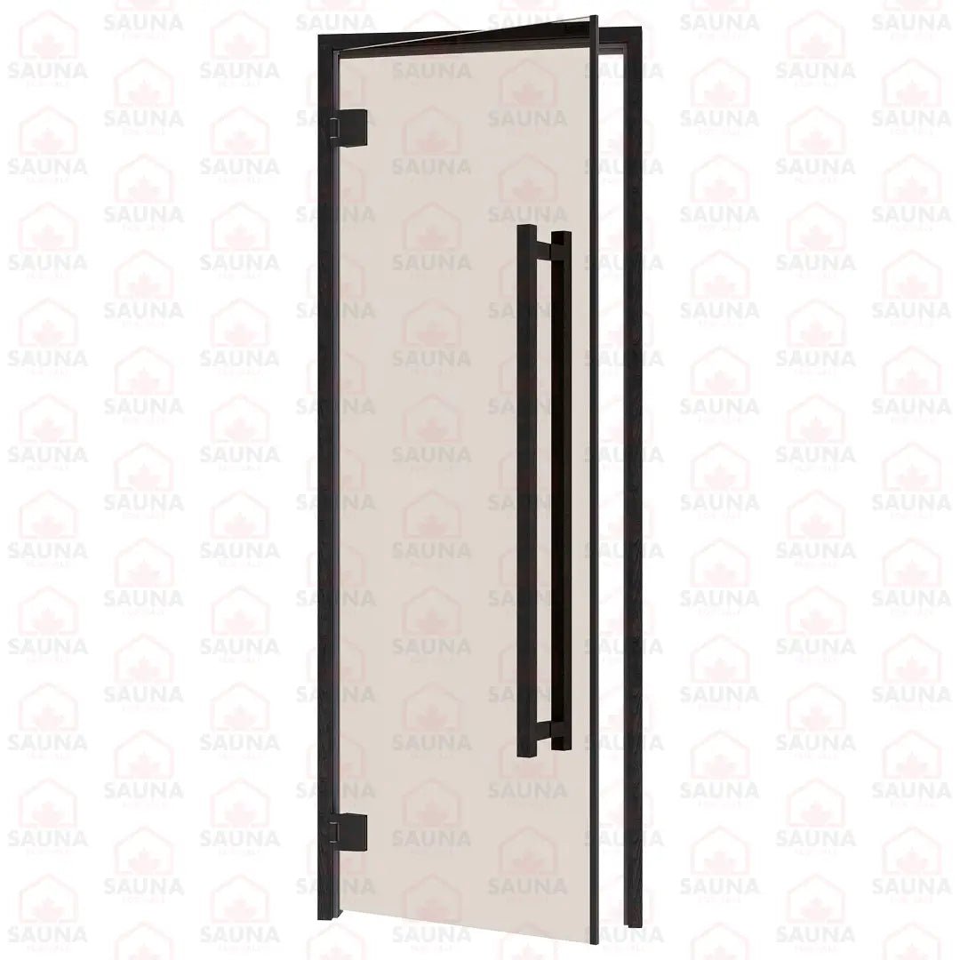 Aspen Black Frame Sauna Door – Bronze Glass, 690 × 1890 mm (Benelux Square) - SaunaForSale