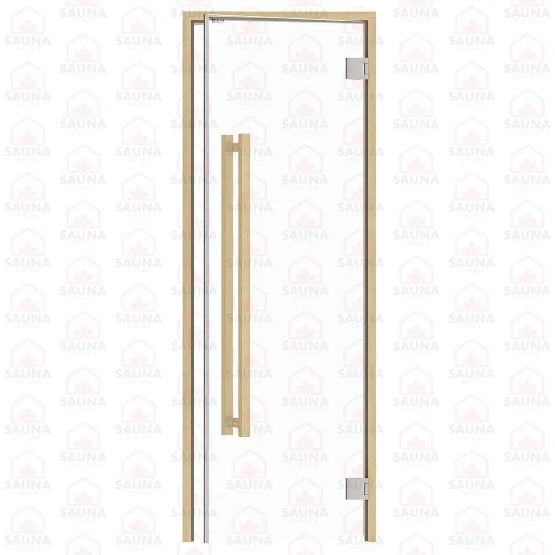 Alder Frame Sauna Door – Clear Glass, 690 × 1890 mm (Benelux Square) - SaunaForSale