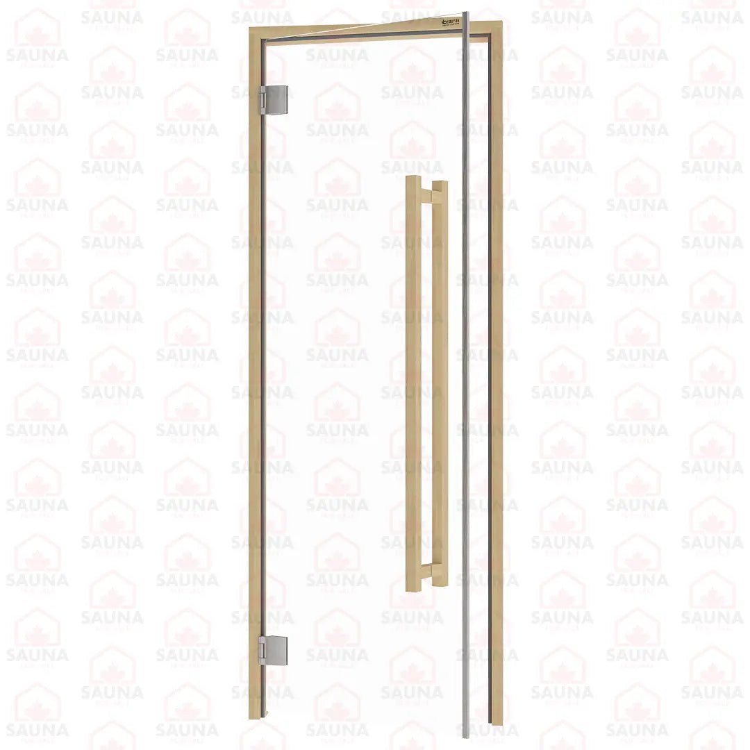Alder Frame Sauna Door – Clear Glass, 690 × 1890 mm (Benelux Square) - SaunaForSale