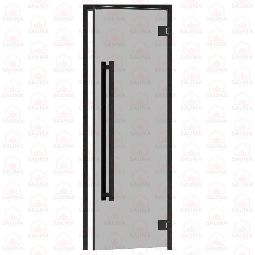 Aspen Black Frame Sauna Door – Grey Glass, 690 × 1890 mm (Benelux Square) - SaunaForSale