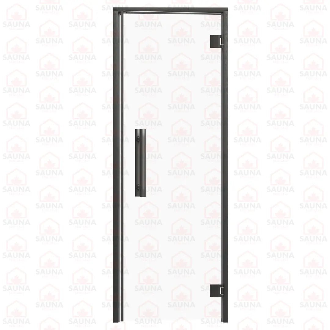 Aspen Black Frame Sauna Door – Clear Glass, 690 × 1890 mm (Benelux) - SaunaForSale