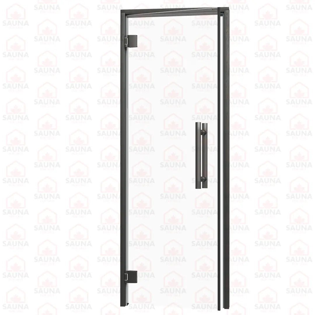 Aspen Black Frame Sauna Door – Clear Glass, 690 × 1890 mm (Benelux) - SaunaForSale