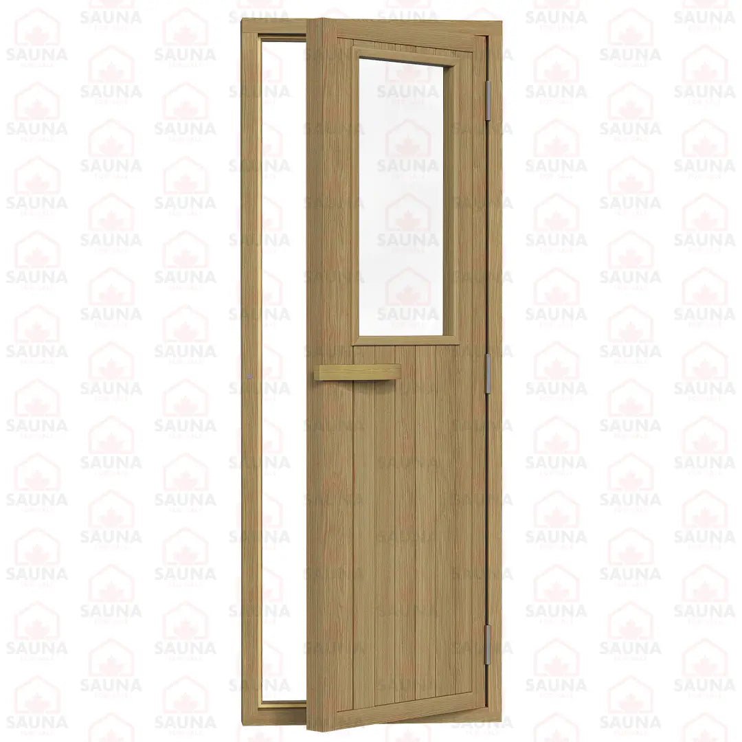 Western Red Cedar Sauna Door – Glass Window, 690 × 1890 mm - SaunaForSale