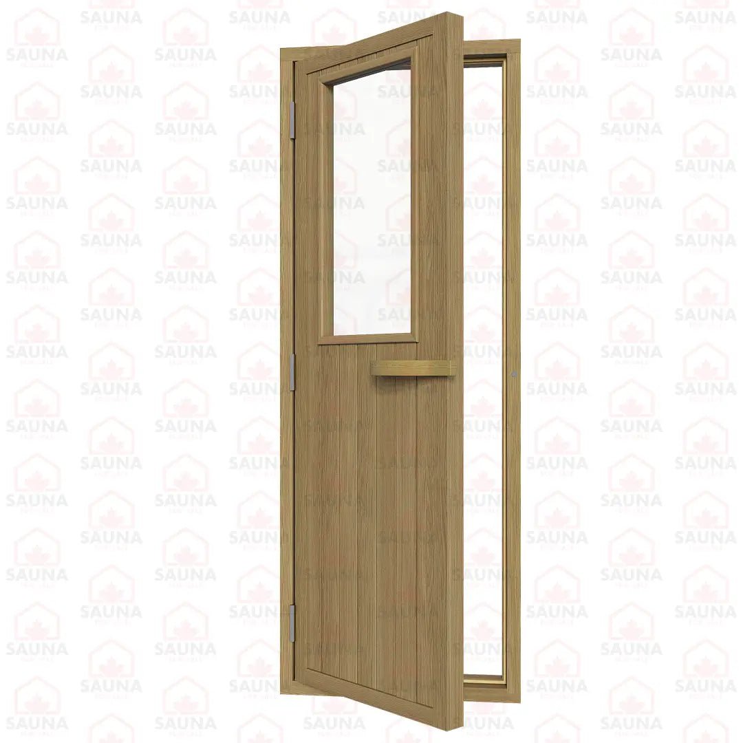 Western Red Cedar Sauna Door – Glass Window, 690 × 1890 mm - SaunaForSale
