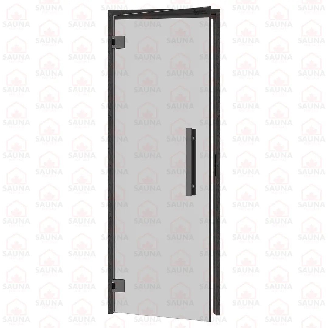 Aspen Black Frame Sauna Door – Grey Glass, 690 × 1890 mm (Benelux) - SaunaForSale