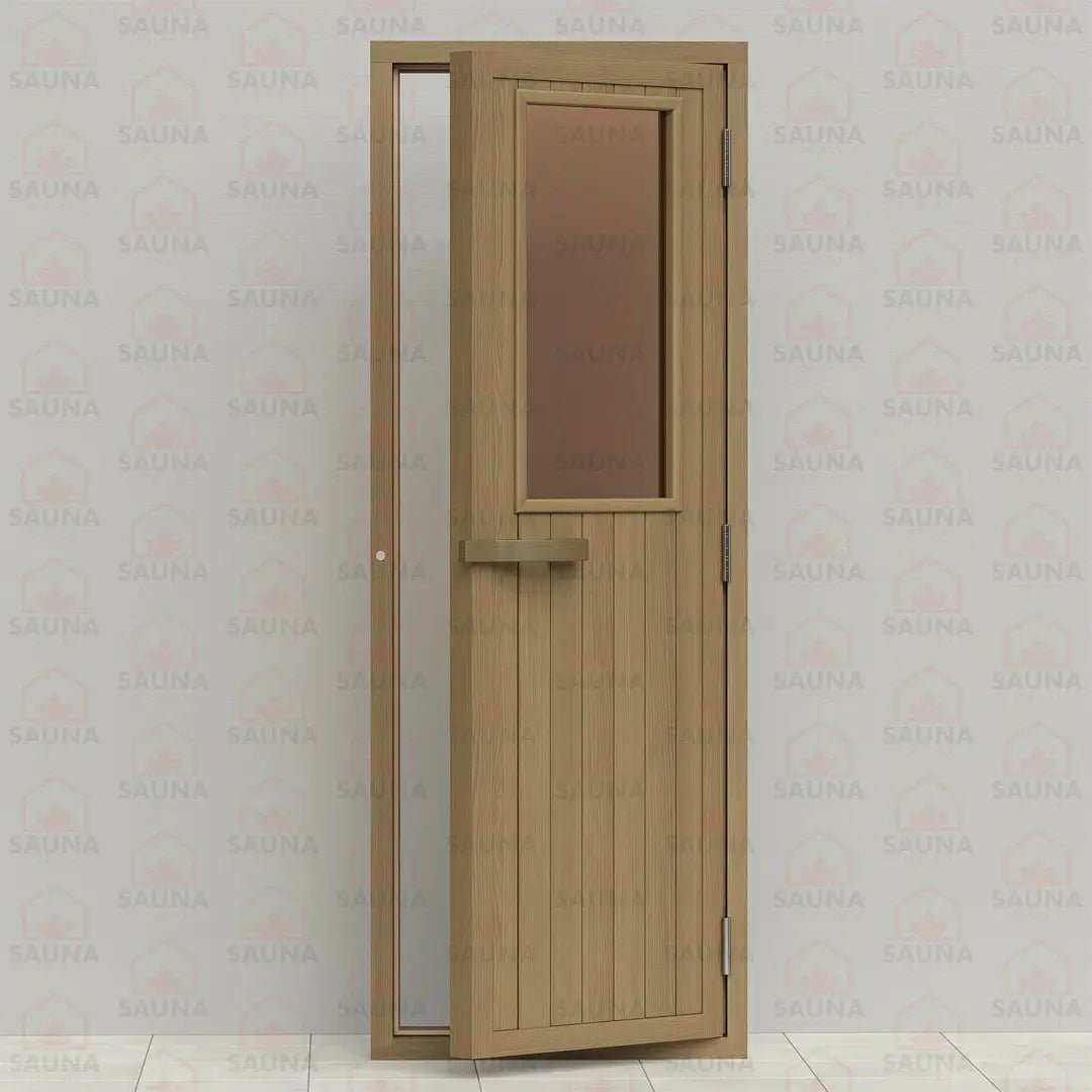 Western Red Cedar Sauna Door – Bronze Glass Window, 690 × 1890 mm - SaunaForSale