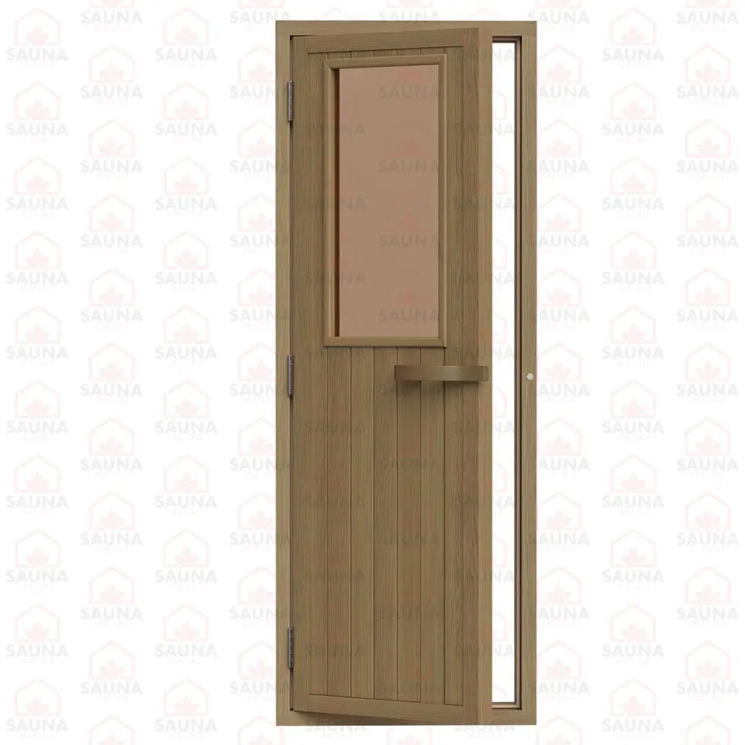 Western Red Cedar Sauna Door – Bronze Glass Window, 690 × 1890 mm - SaunaForSale