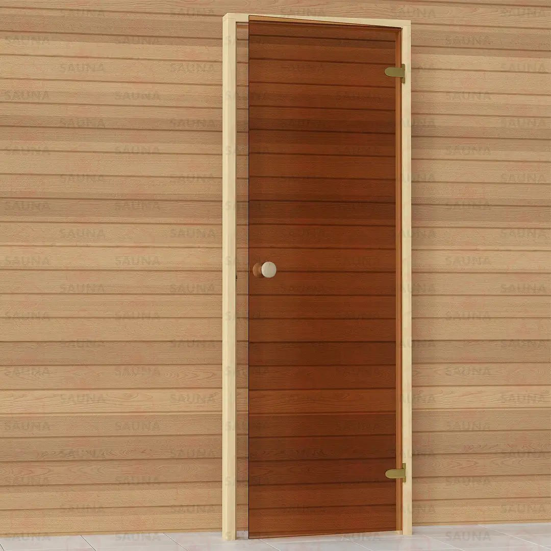 Alder Frame Sauna Door – Bronze Glass, 690 × 1890 mm - SaunaForSale