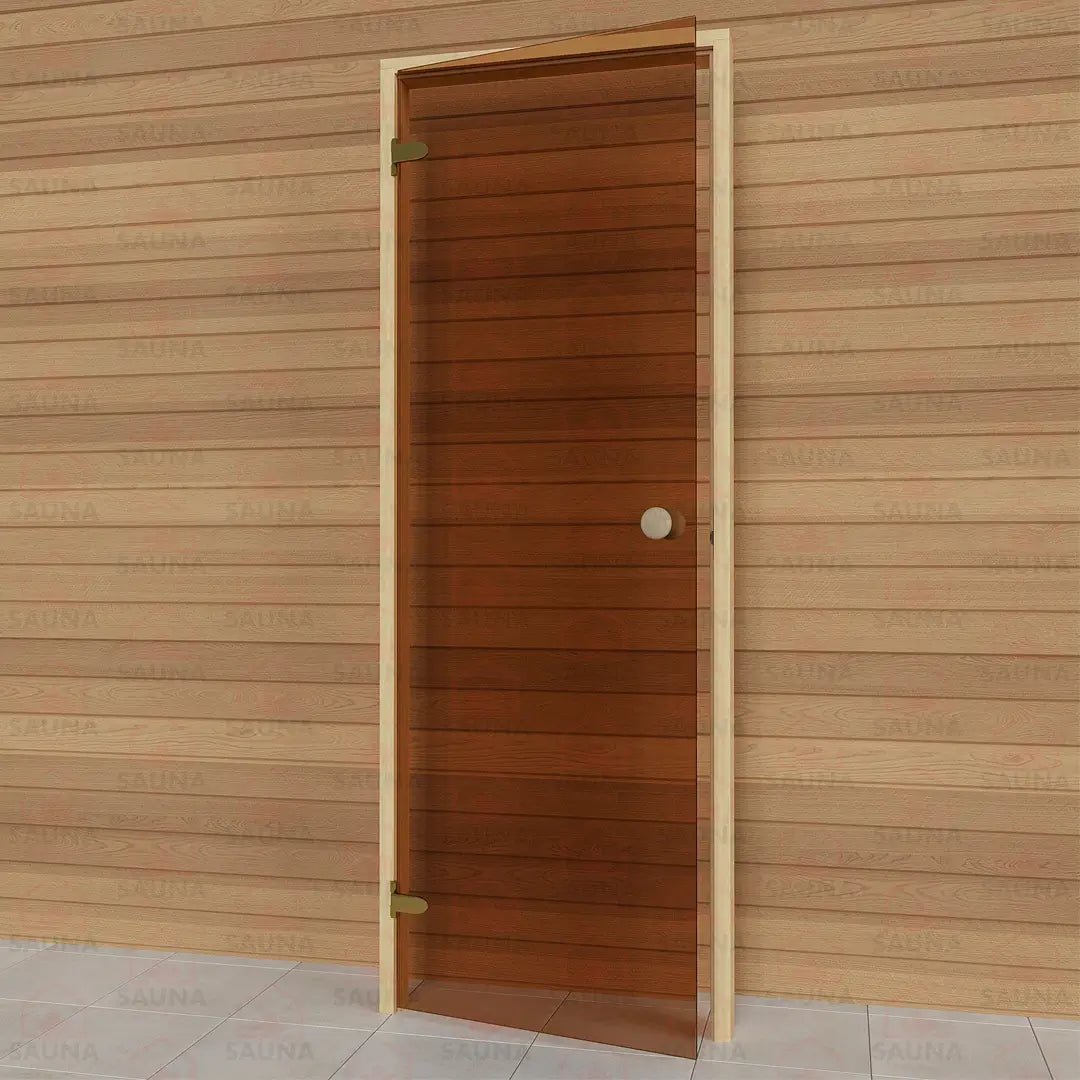 Alder Frame Sauna Door – Bronze Glass, 690 × 1890 mm - SaunaForSale
