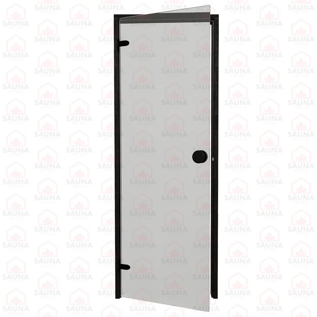 Aspen Black Frame Sauna Door – Grey Glass, 690 × 1890 mm (Scan) - SaunaForSale