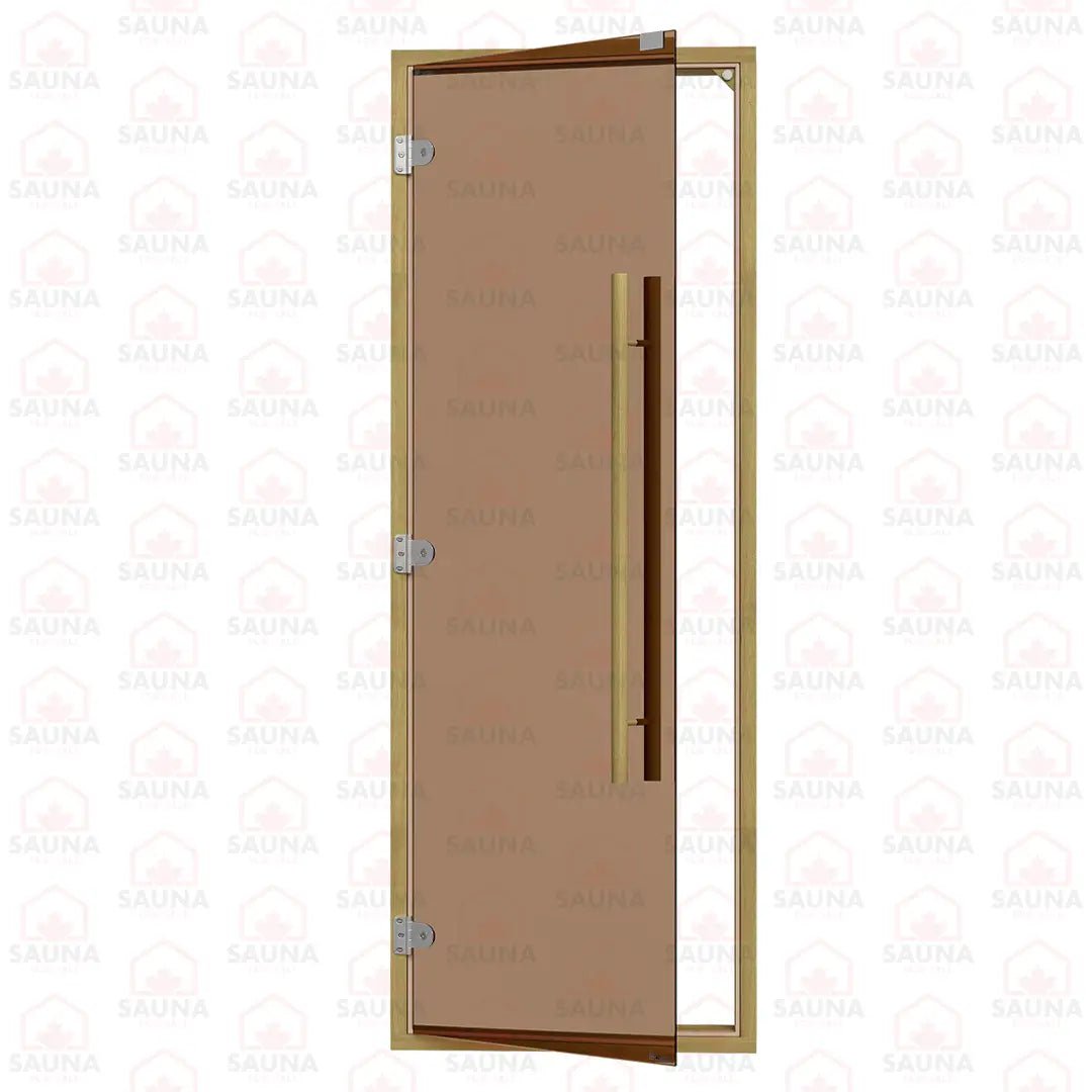 Clear Red Cedar Frame Sauna Door – Bronze Glass, 690 × 1890 mm (Straight Handle) - SaunaForSale