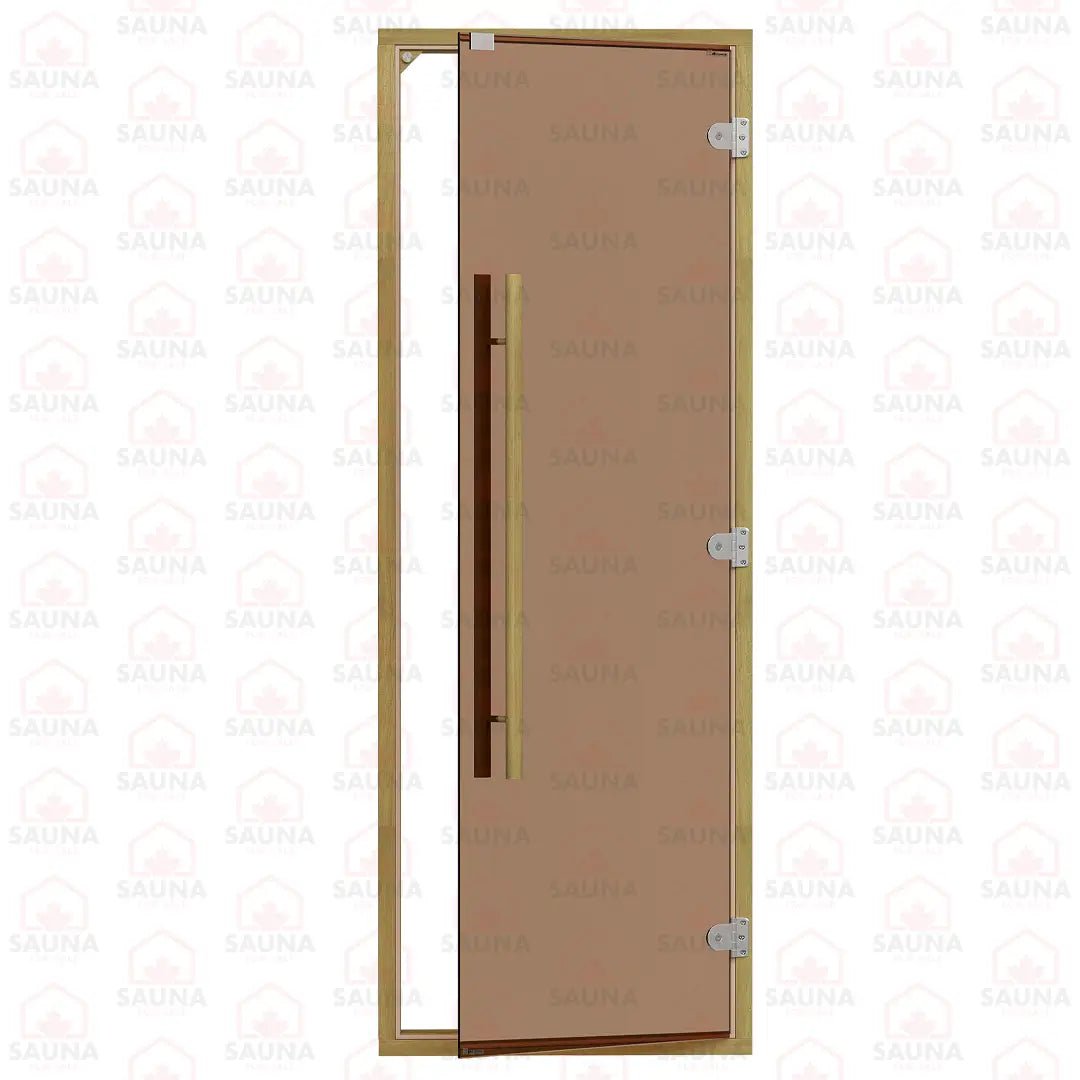 Clear Red Cedar Frame Sauna Door – Bronze Glass, 690 × 1890 mm (Straight Handle) - SaunaForSale