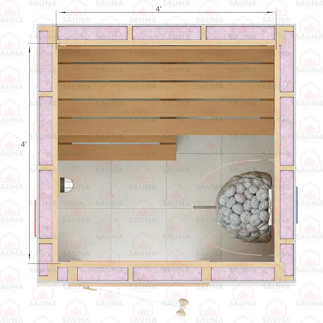 4x4x7 Western Red Cedar DIY Sauna Kit - SaunaForSale