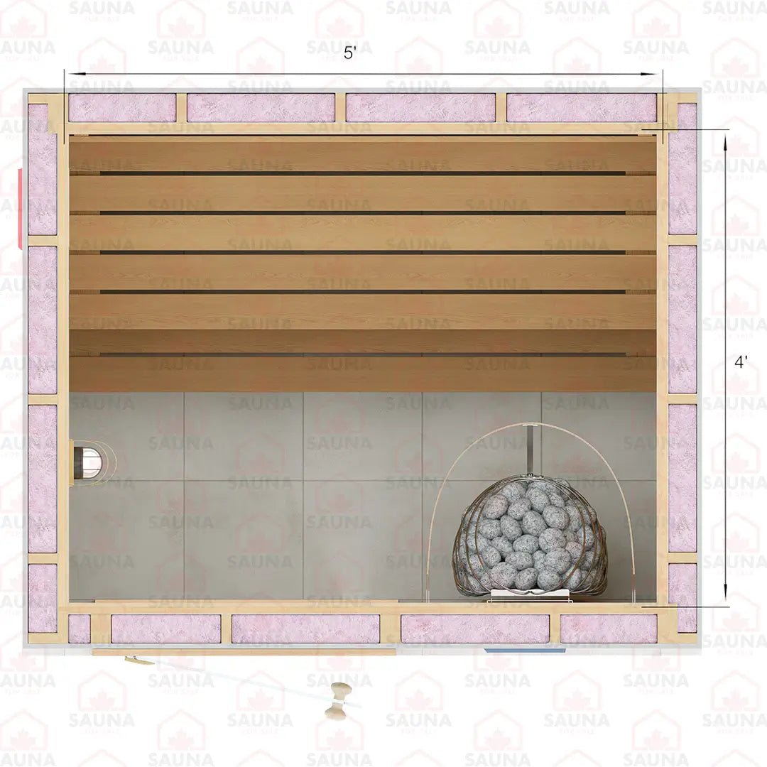 4x5x7 Western Red Cedar DIY Sauna Kit - SaunaForSale