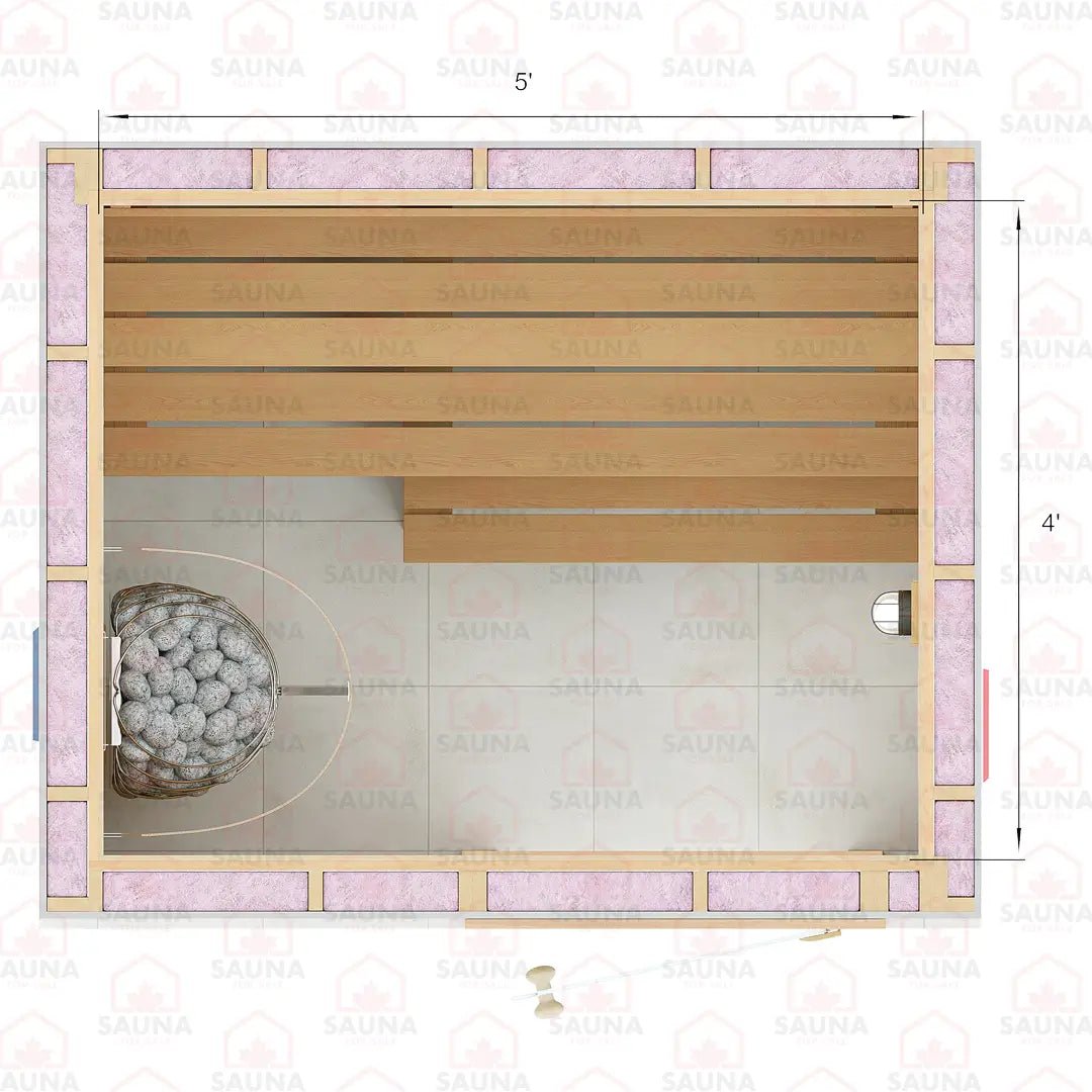 4x5x7 Western Red Cedar DIY Sauna Kit - SaunaForSale