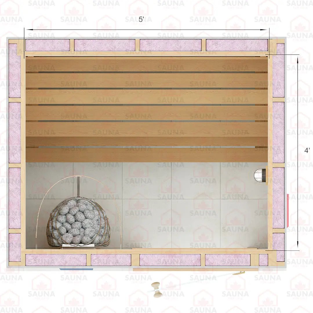 4x5x7 Western Red Cedar DIY Sauna Kit - SaunaForSale