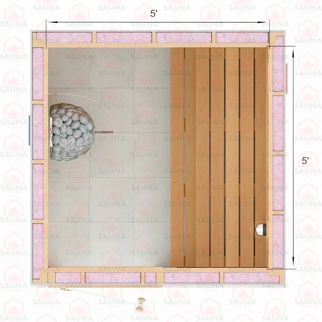 5x5x7 Western Red Cedar DIY Sauna Kit - SaunaForSale