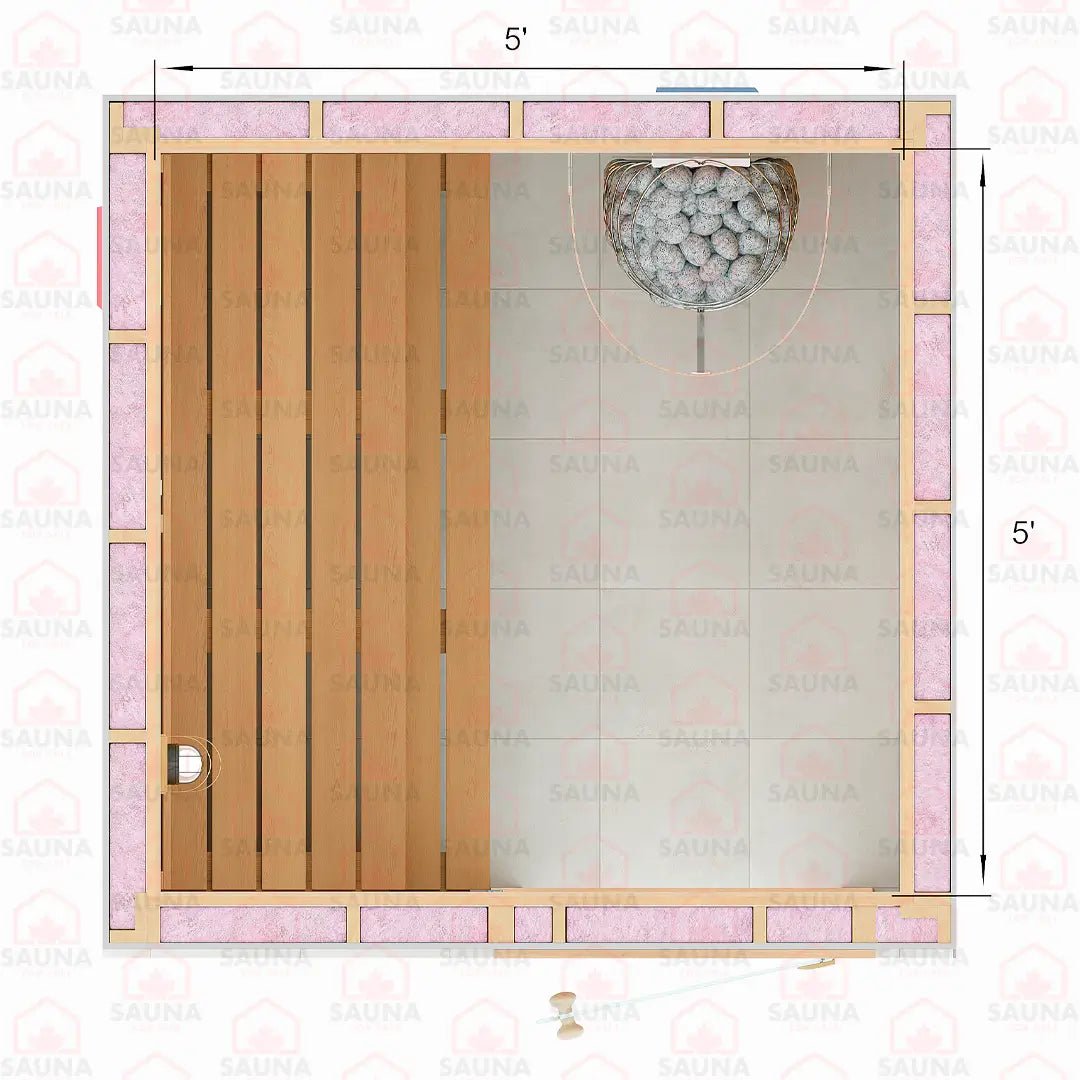 5x5x7 Western Red Cedar DIY Sauna Kit - SaunaForSale