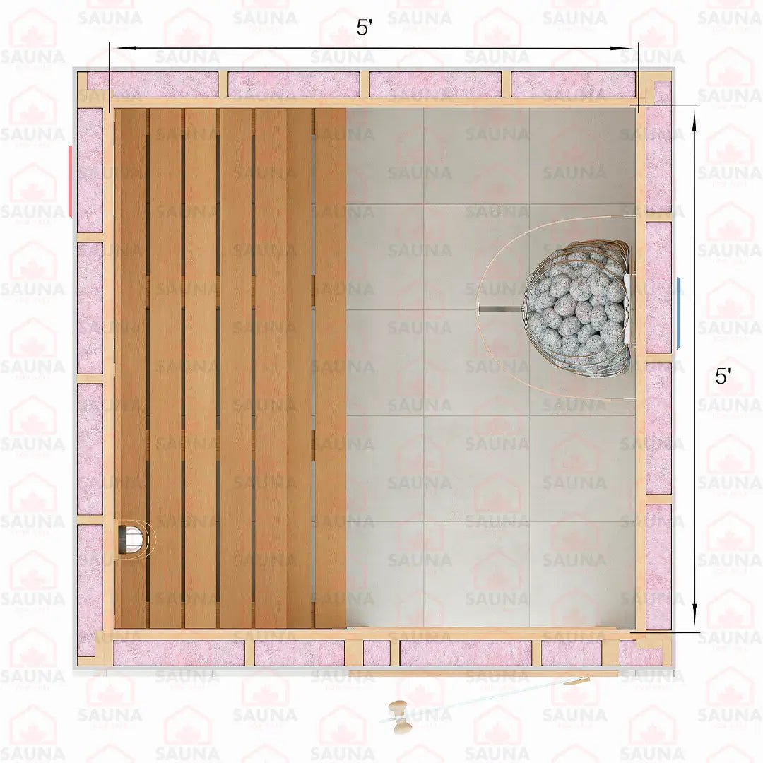 5x5x7 Western Red Cedar DIY Sauna Kit - SaunaForSale