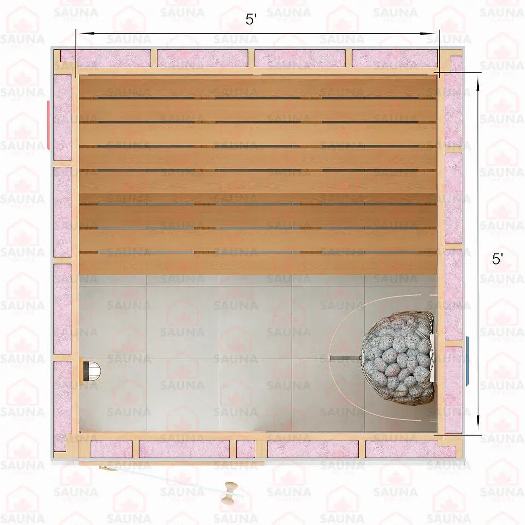 5x5x7 Western Red Cedar DIY Sauna Kit - SaunaForSale