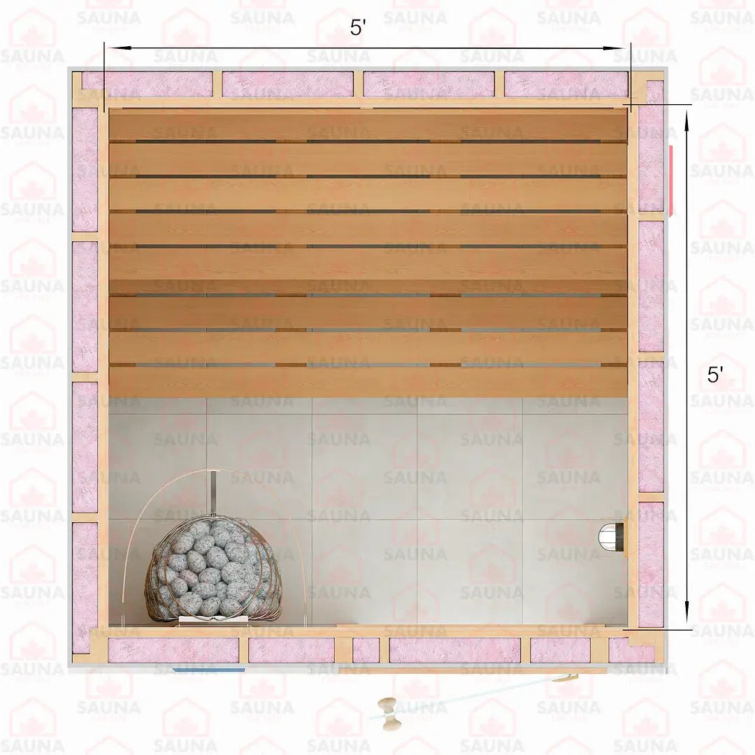 5x5x7 Western Red Cedar DIY Sauna Kit - SaunaForSale
