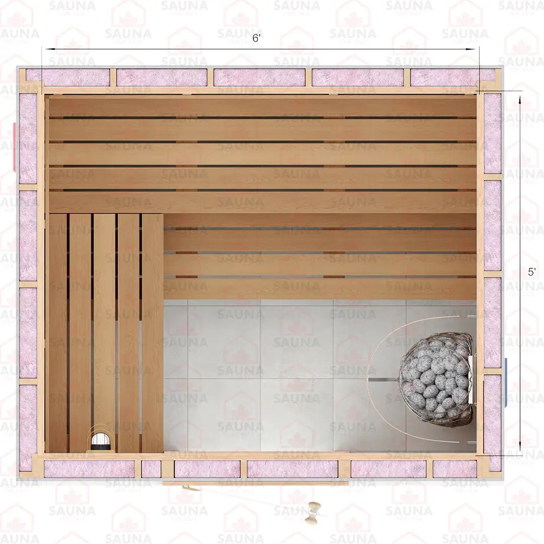 5x6x7 Western Red Cedar DIY Sauna Kit - SaunaForSale