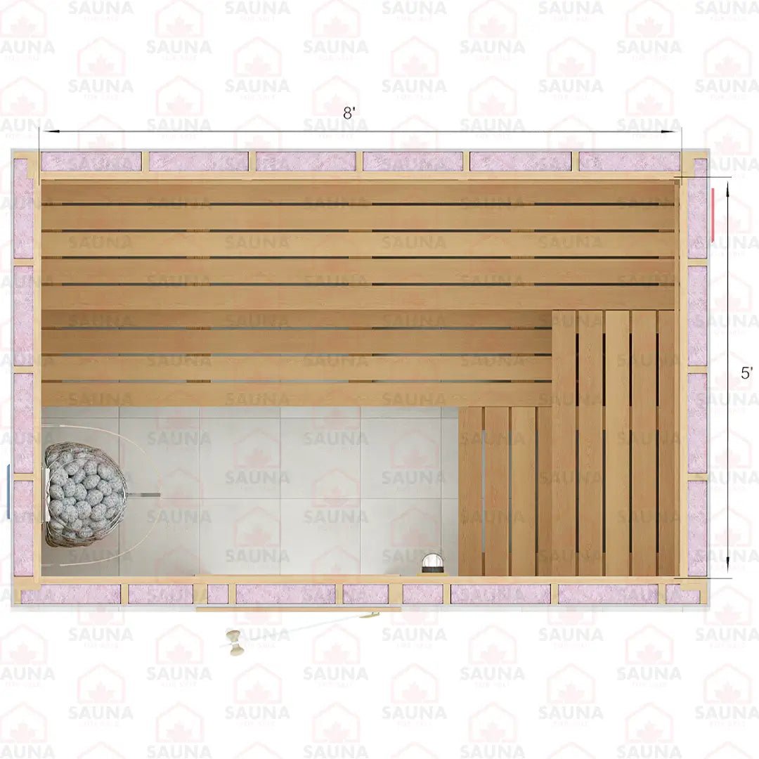5x8x7 Western Red Cedar DIY Sauna Kit - SaunaForSale