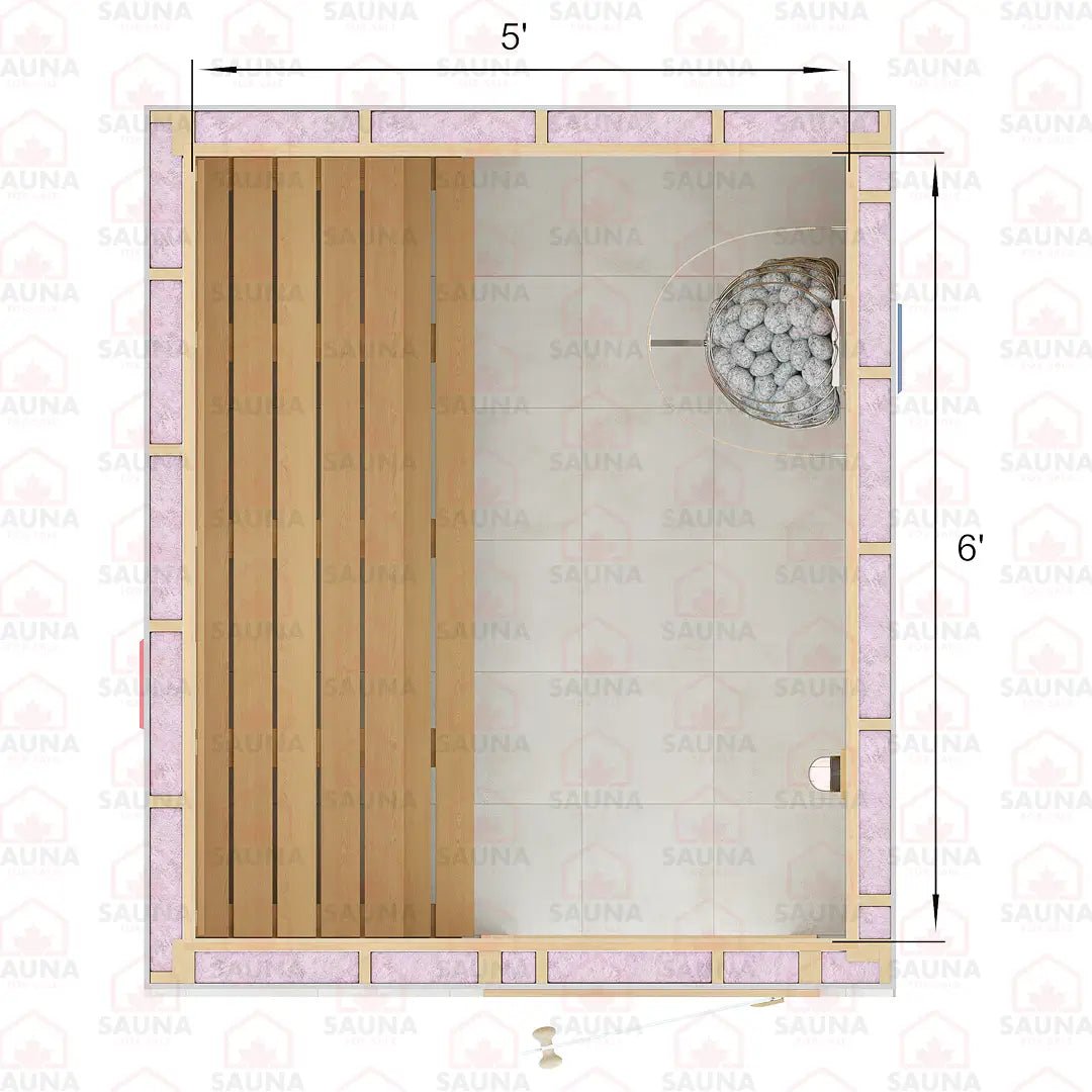 6x5x7 Western Red Cedar DIY Sauna Kit - SaunaForSale