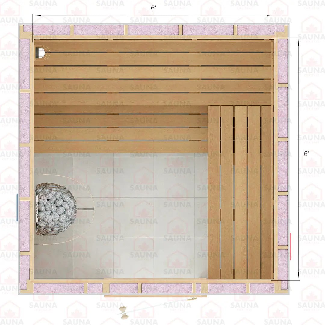 6x6x7 Western Red Cedar DIY Sauna Kit - SaunaForSale