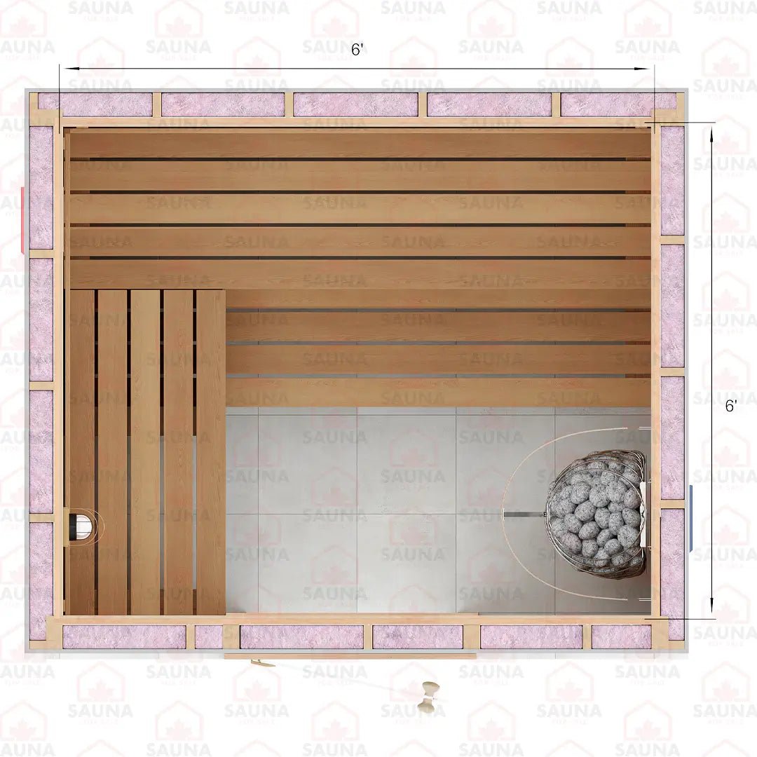 6x6x7 Western Red Cedar DIY Sauna Kit - SaunaForSale