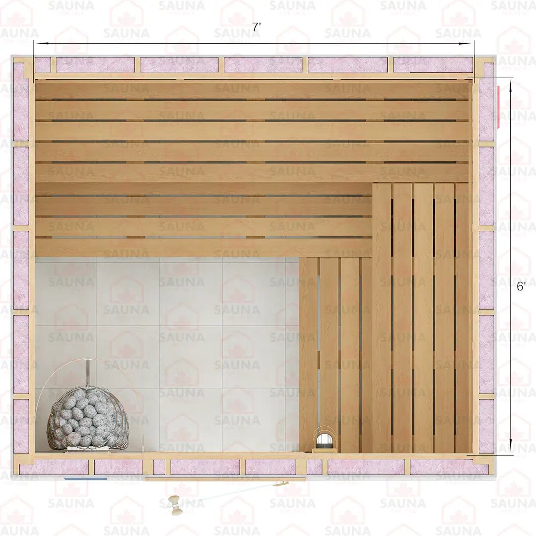 6x7x7 Western Red Cedar DIY Sauna Kit - SaunaForSale