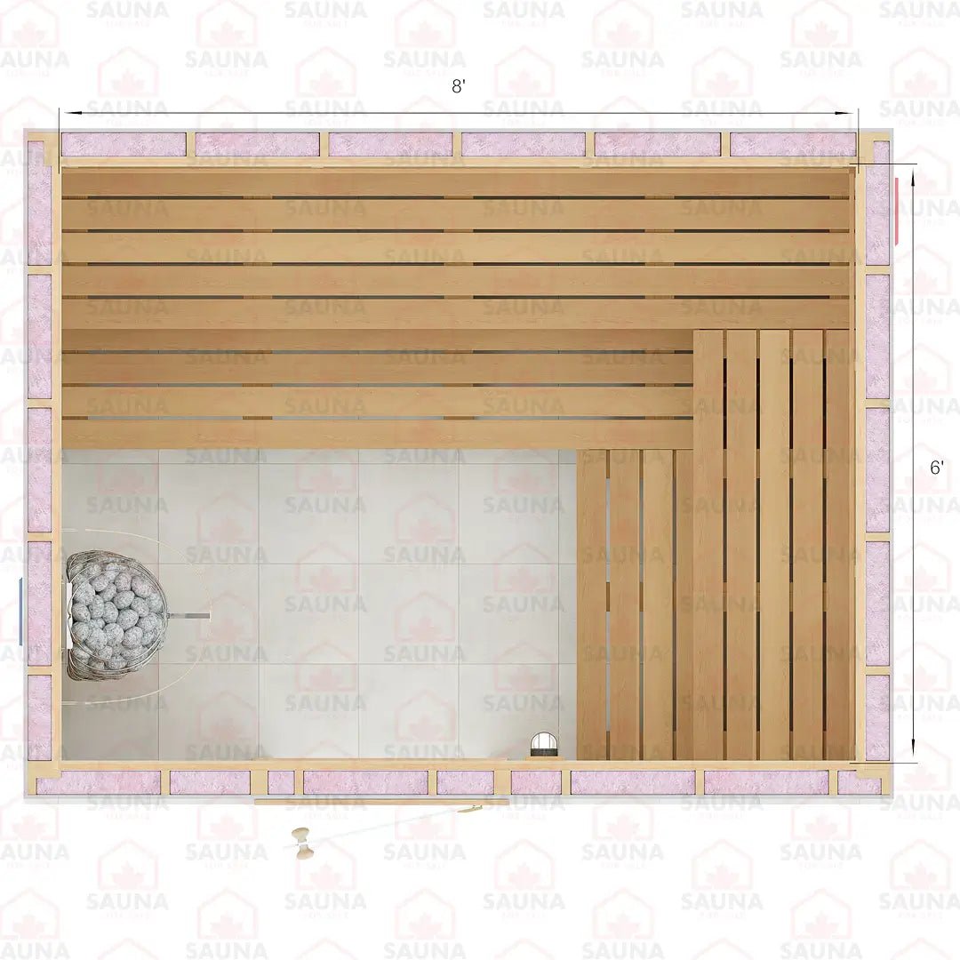 6x8x7 Western Red Cedar DIY Sauna Kit - SaunaForSale