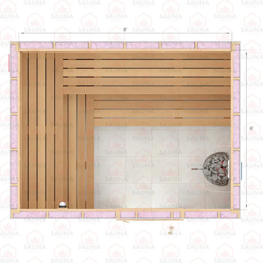 6x8x7 Western Red Cedar DIY Sauna Kit - SaunaForSale