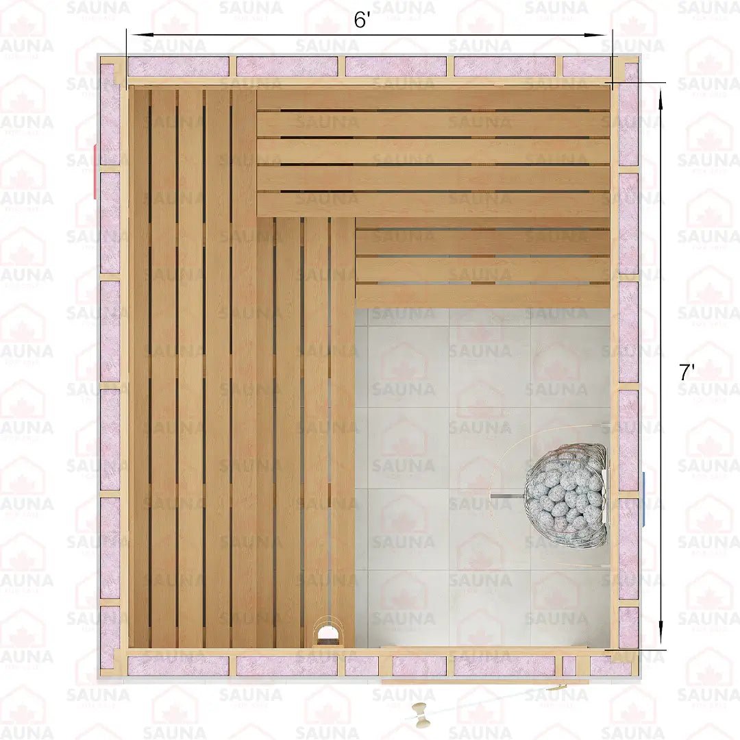 7x6x7 Western Red Cedar DIY Sauna Kit - SaunaForSale