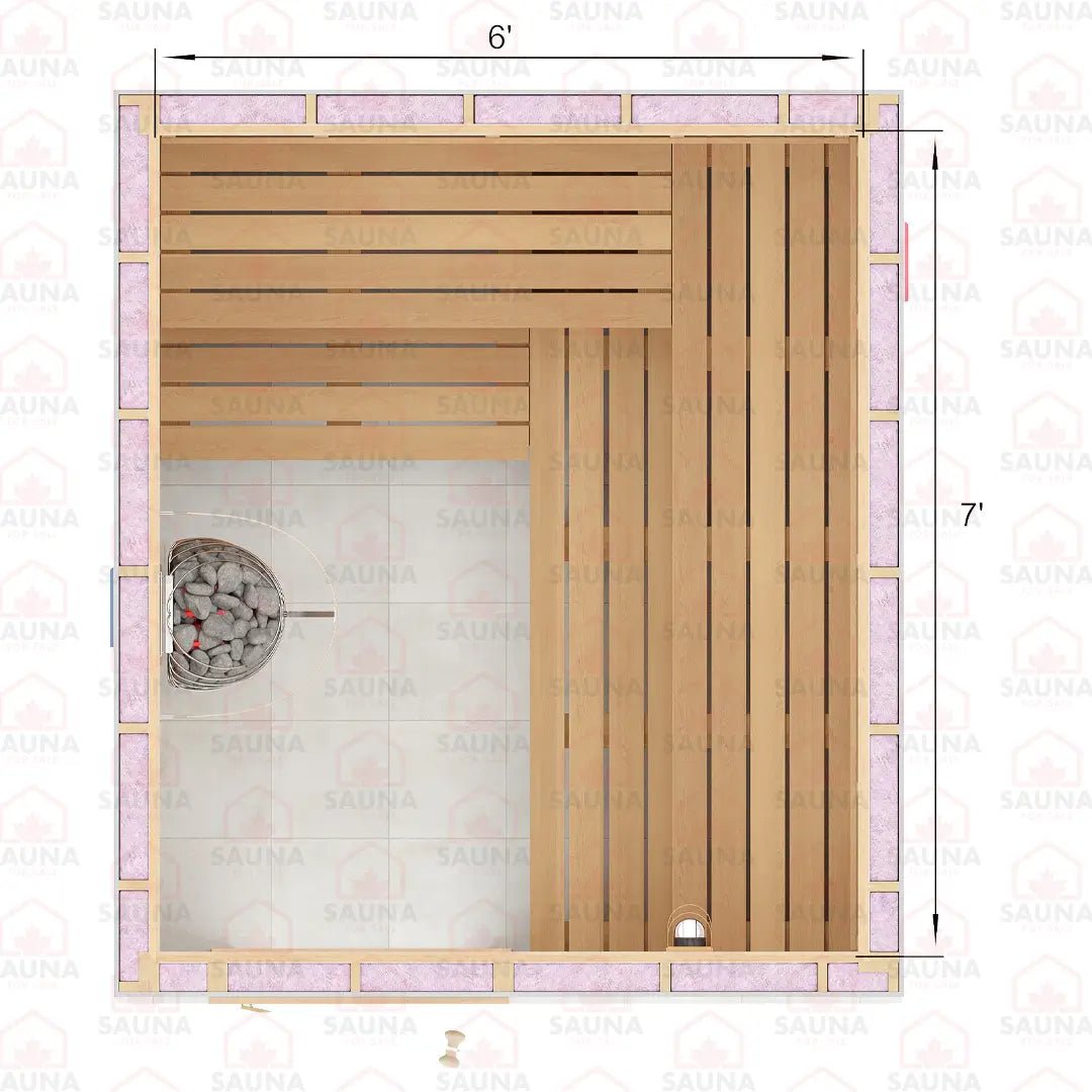 7x6x7 Western Red Cedar DIY Sauna Kit - SaunaForSale