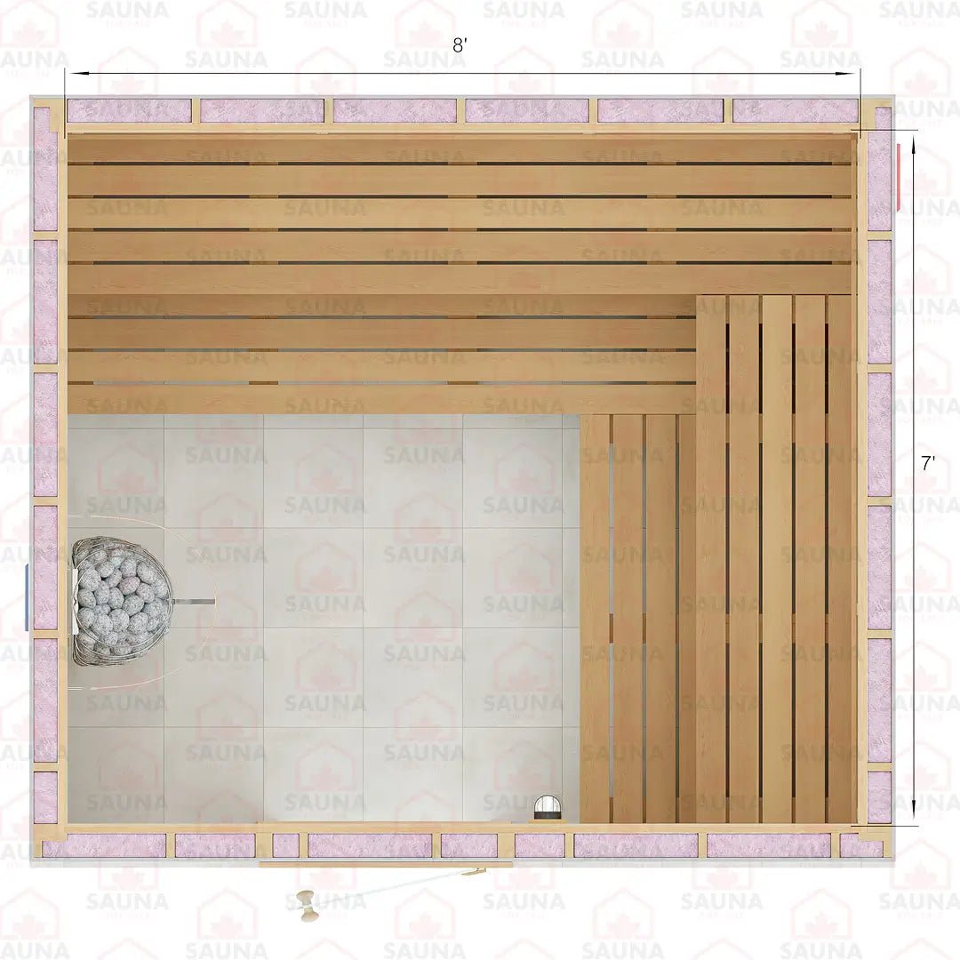 7x8x7 Western Red Cedar DIY Sauna Kit - SaunaForSale