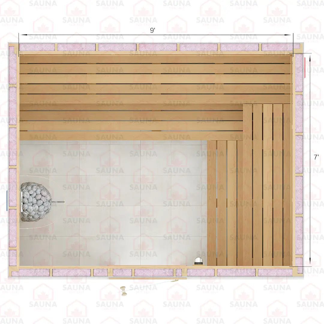 7x9x7 Western Red Cedar DIY Sauna Kit - SaunaForSale