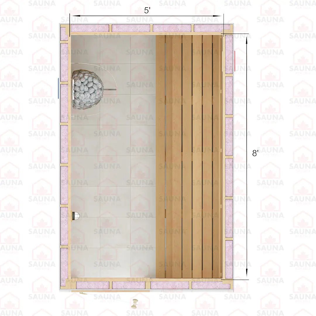 8x5x7 Western Red Cedar DIY Sauna Kit - SaunaForSale