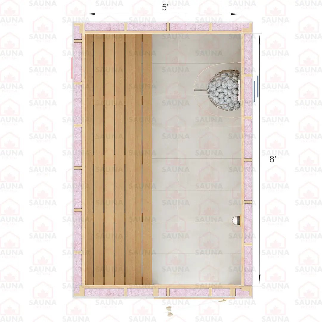 8x5x7 Western Red Cedar DIY Sauna Kit - SaunaForSale