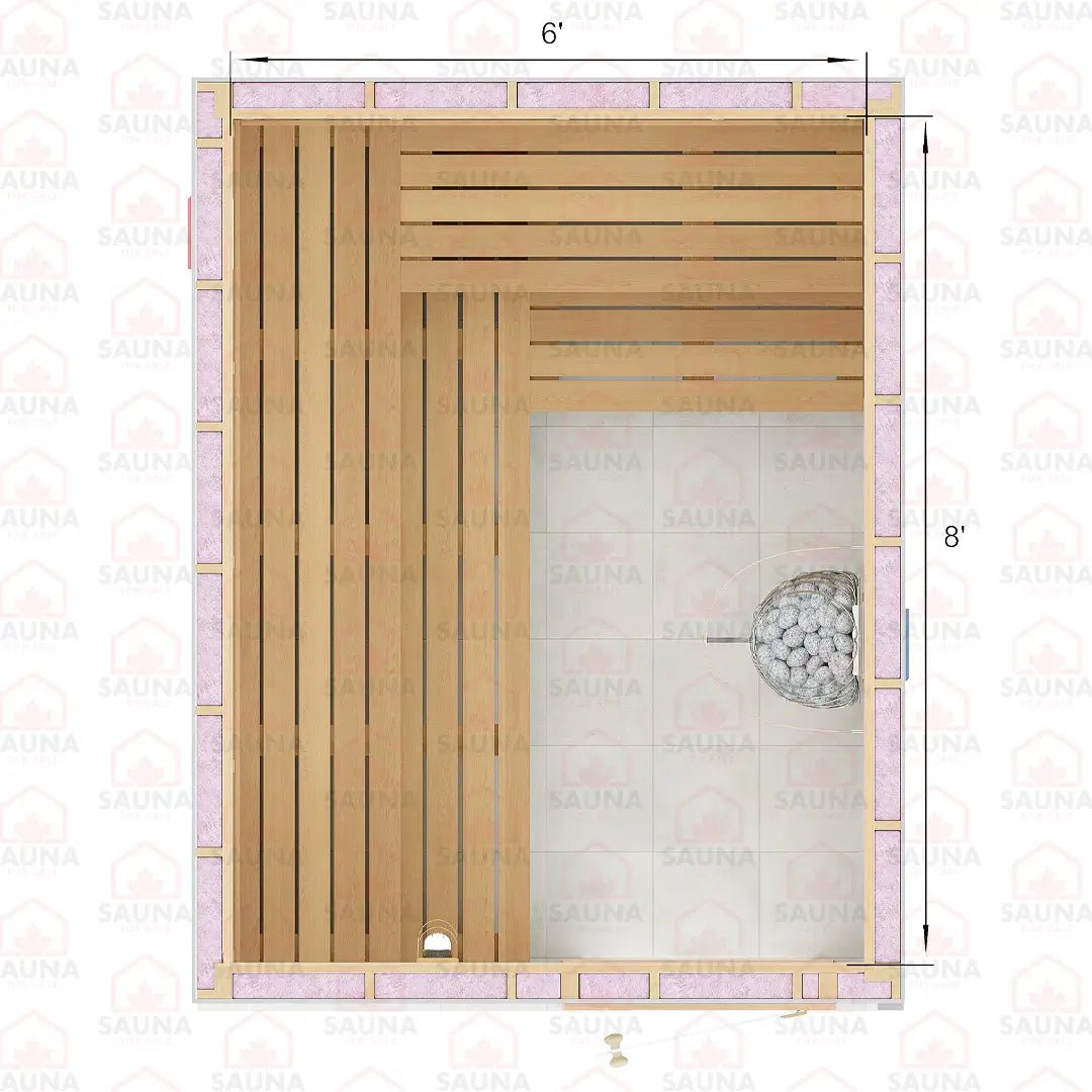8x6x7 Western Red Cedar DIY Sauna Kit - SaunaForSale