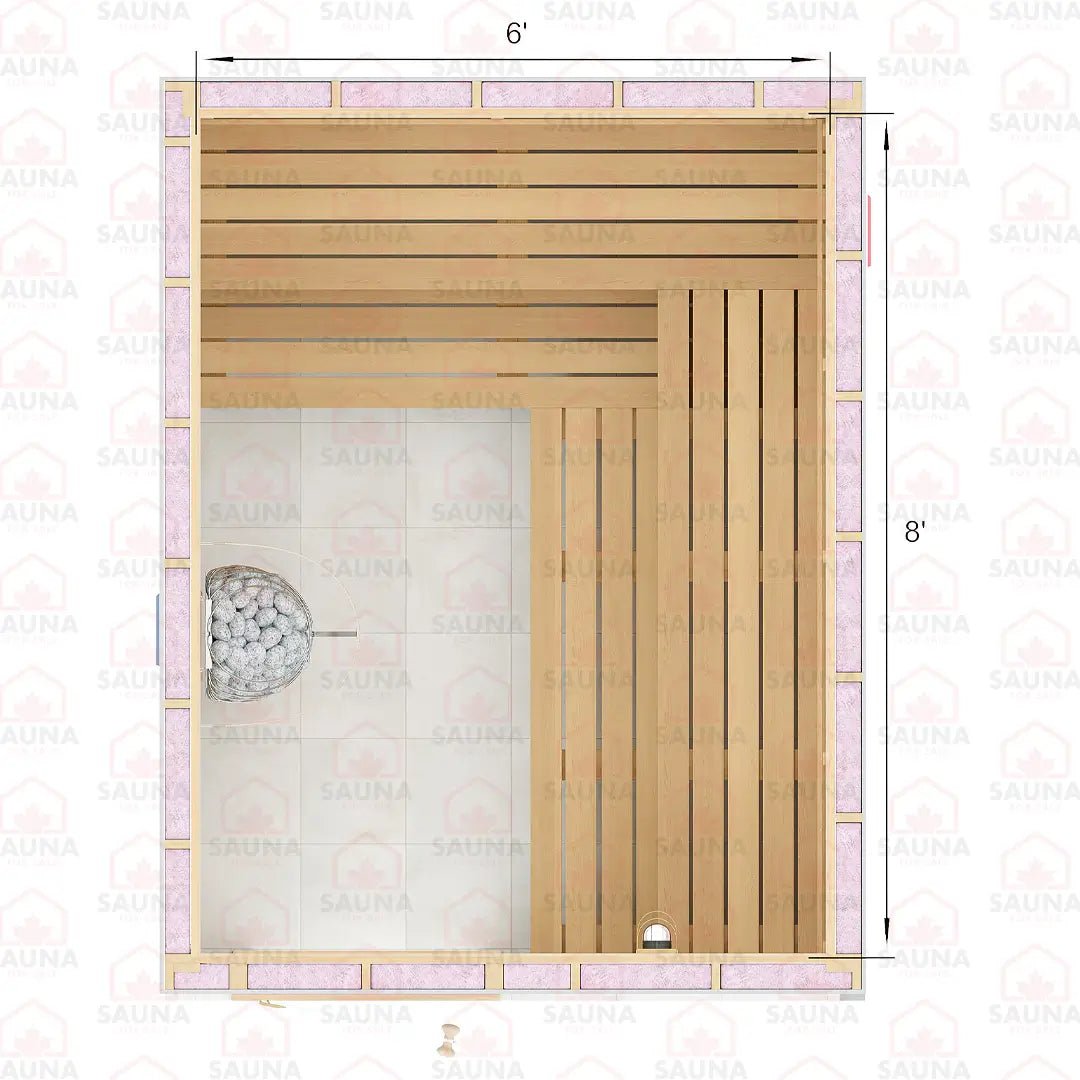 8x6x7 Western Red Cedar DIY Sauna Kit - SaunaForSale