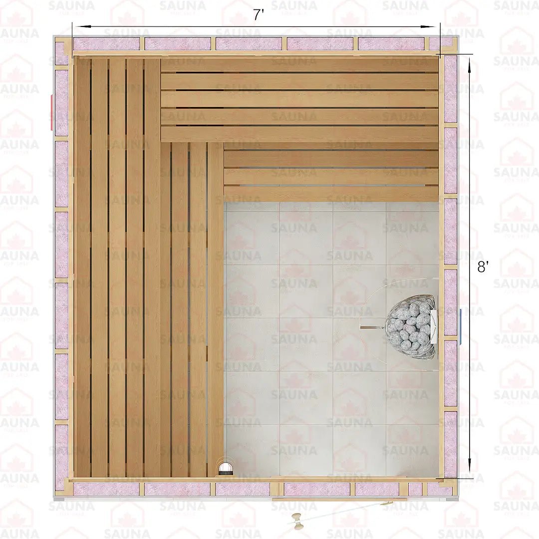 8x7x7 Western Red Cedar DIY Sauna Kit - SaunaForSale
