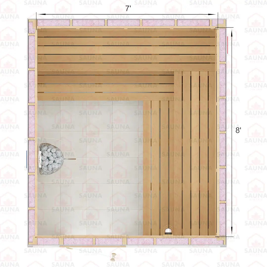8x7x7 Western Red Cedar DIY Sauna Kit - SaunaForSale