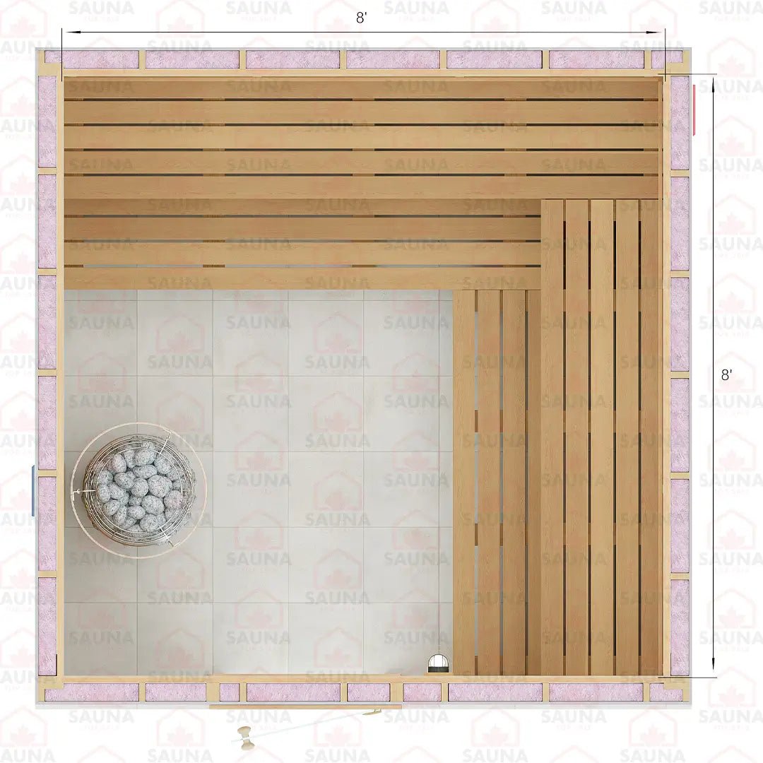 8x9x7 Western Red Cedar DIY Sauna Kit - SaunaForSale