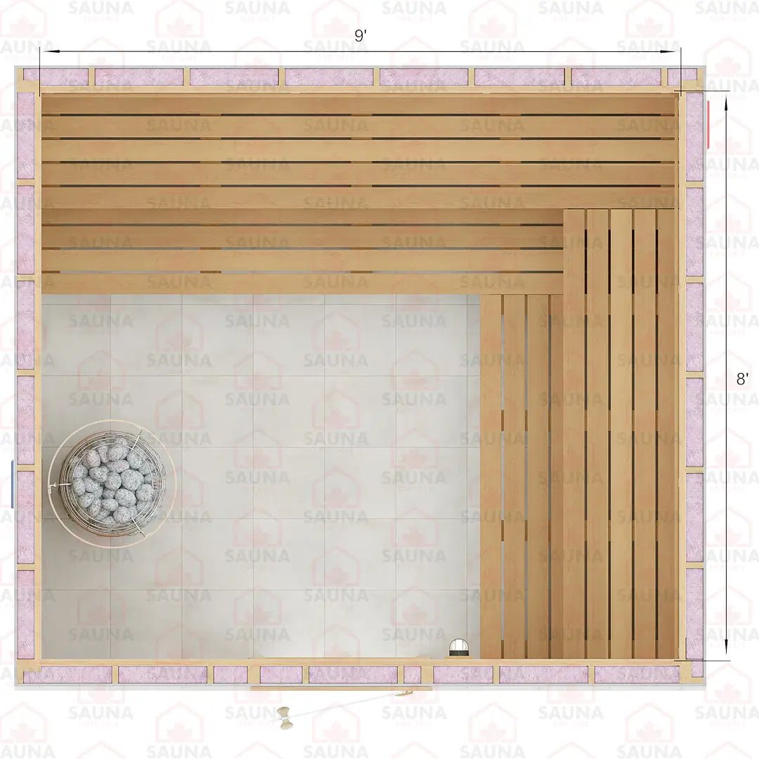 8x9x7 Western Red Cedar DIY Sauna Kit - SaunaForSale