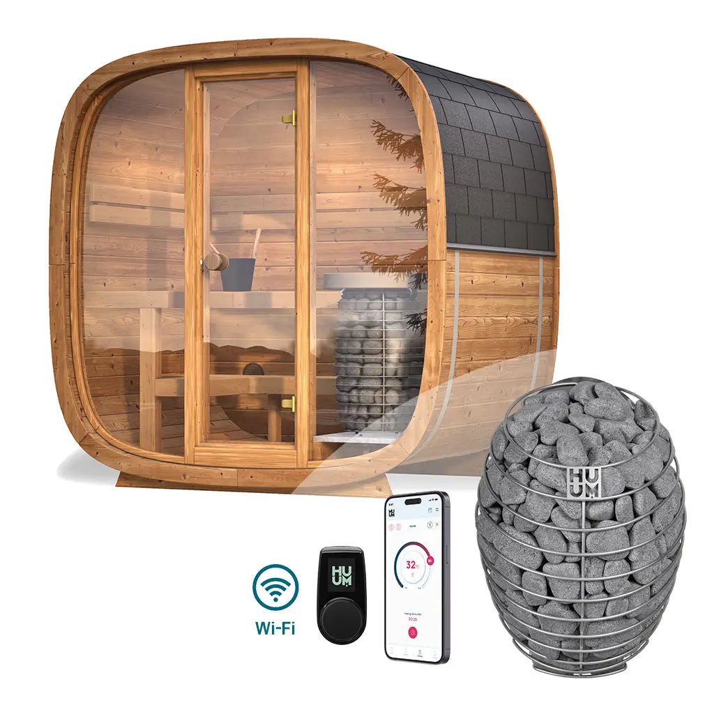 Dice POCKET Outdoor Sauna Bundle – HUUM Drop 7.5 kW with Wi - Fi Controller - SaunaForSale