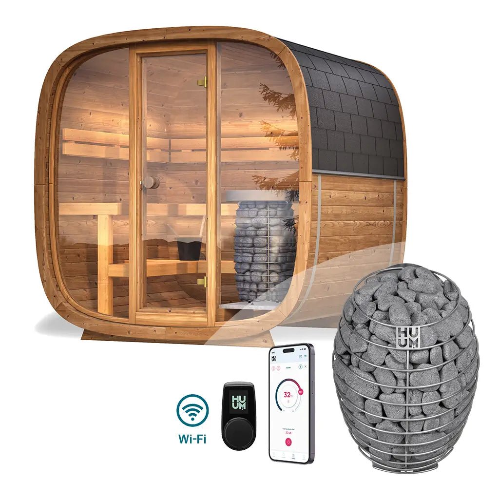 Dice SOLO Outdoor Sauna Bundle – HUUM Drop 9 kW with Wi - Fi Controller - SaunaForSale