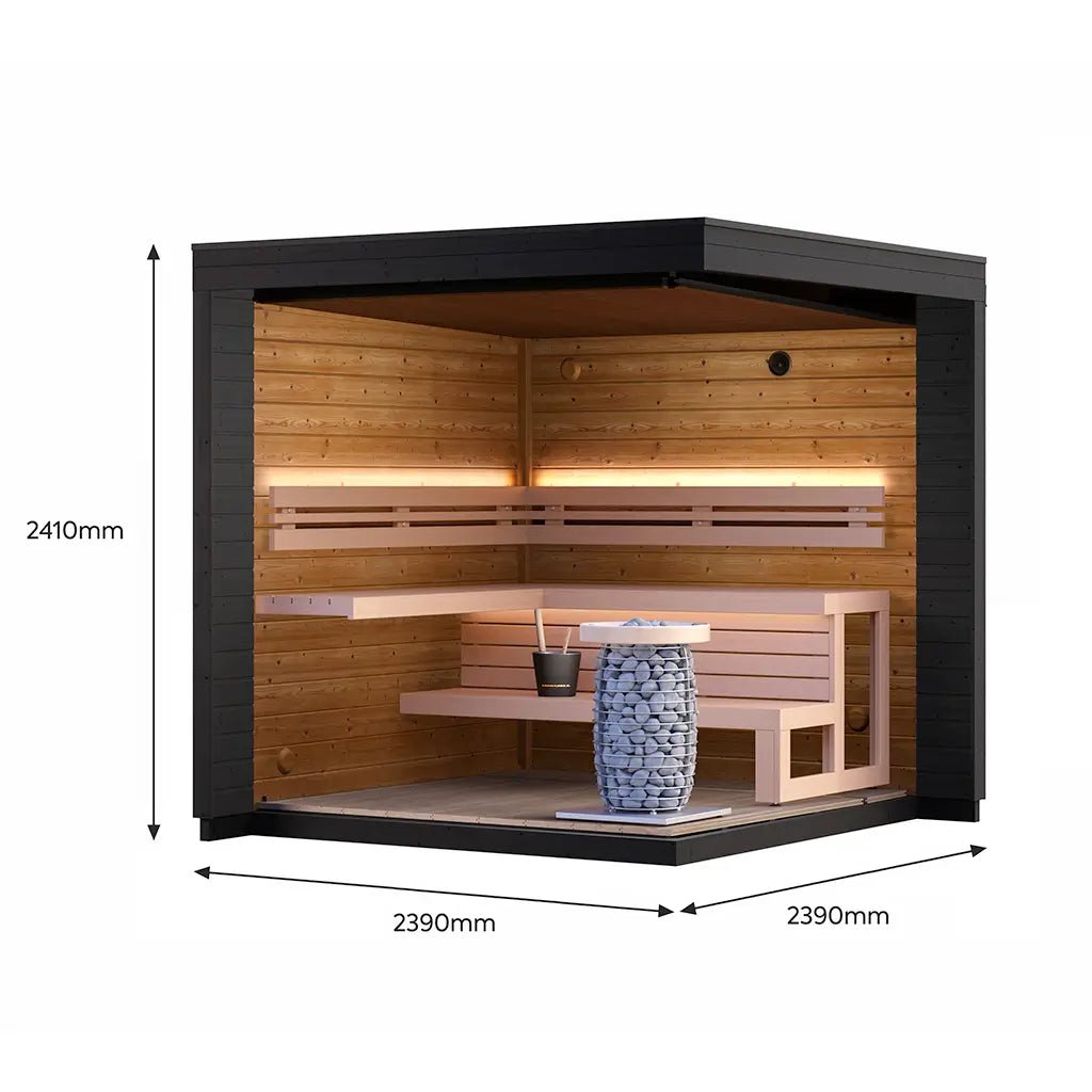 Patio S Outdoor Sauna Bundle – HUUM Hive Mini 10.5 kW with Wi - Fi Controller - SaunaForSale